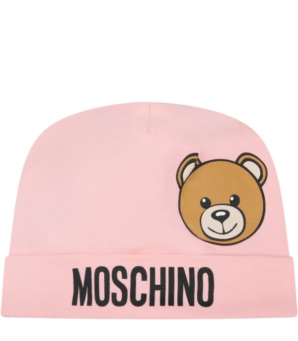 MOSCHINO MUX047 BABY HAT PINK