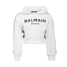 balmain BS4A20 SWEATSHIRT white&black 100NE