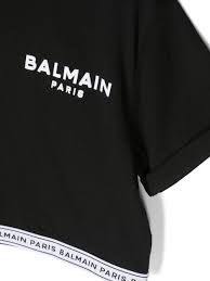 balmain BS8A21 T-SHIRT TOP black&white 930BC retro