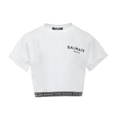 balmain BS8A21 T-SHIRT TOP white&black 100NE